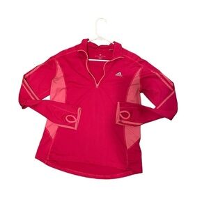 Adidas Climalite 3/4 Zip Pink with Thumb Holes